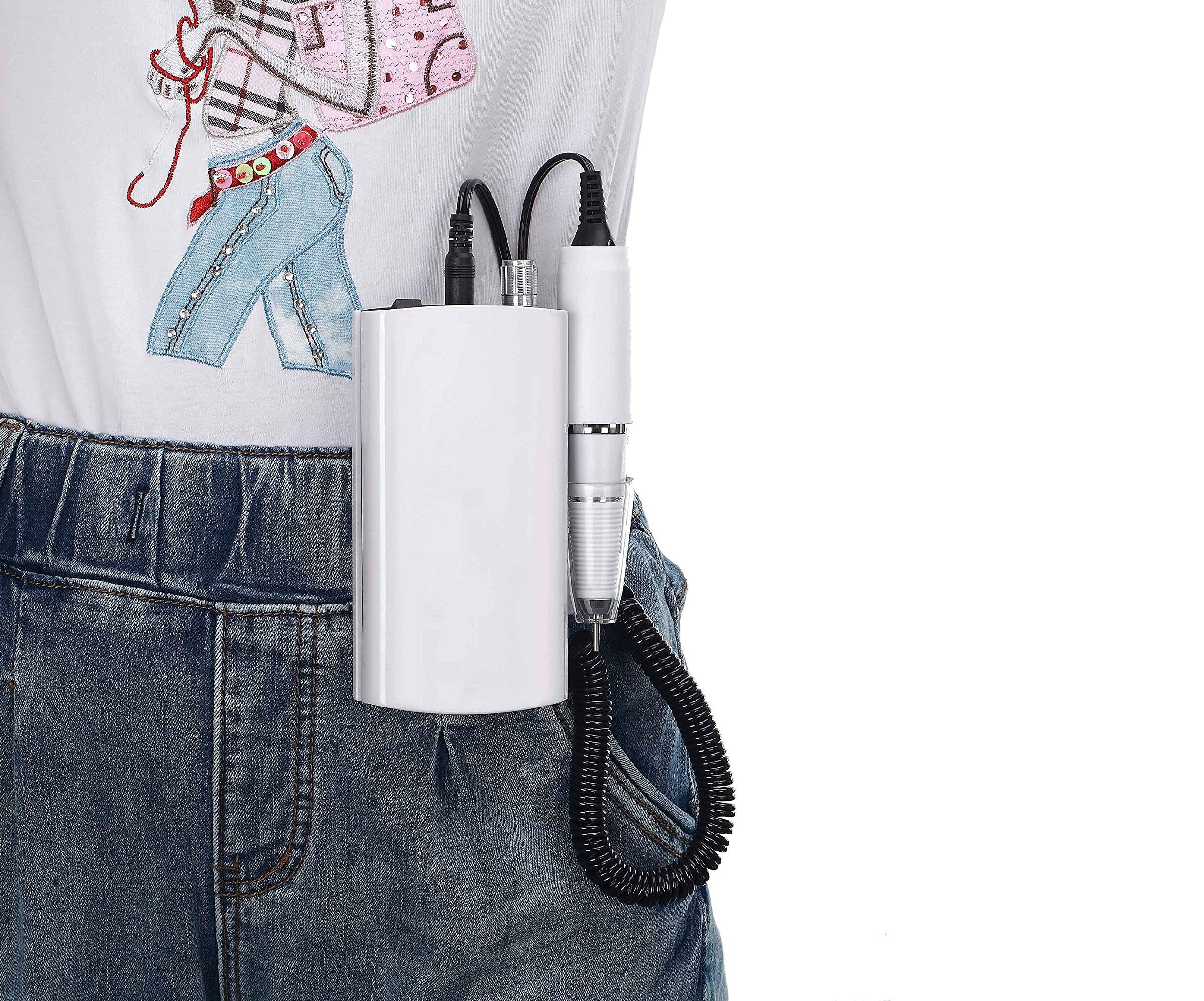 White: Miss Sweet Nail Drill Machine Electric Nail File Acrylic Gel Nail Grinder Tool RPM30000 (White)