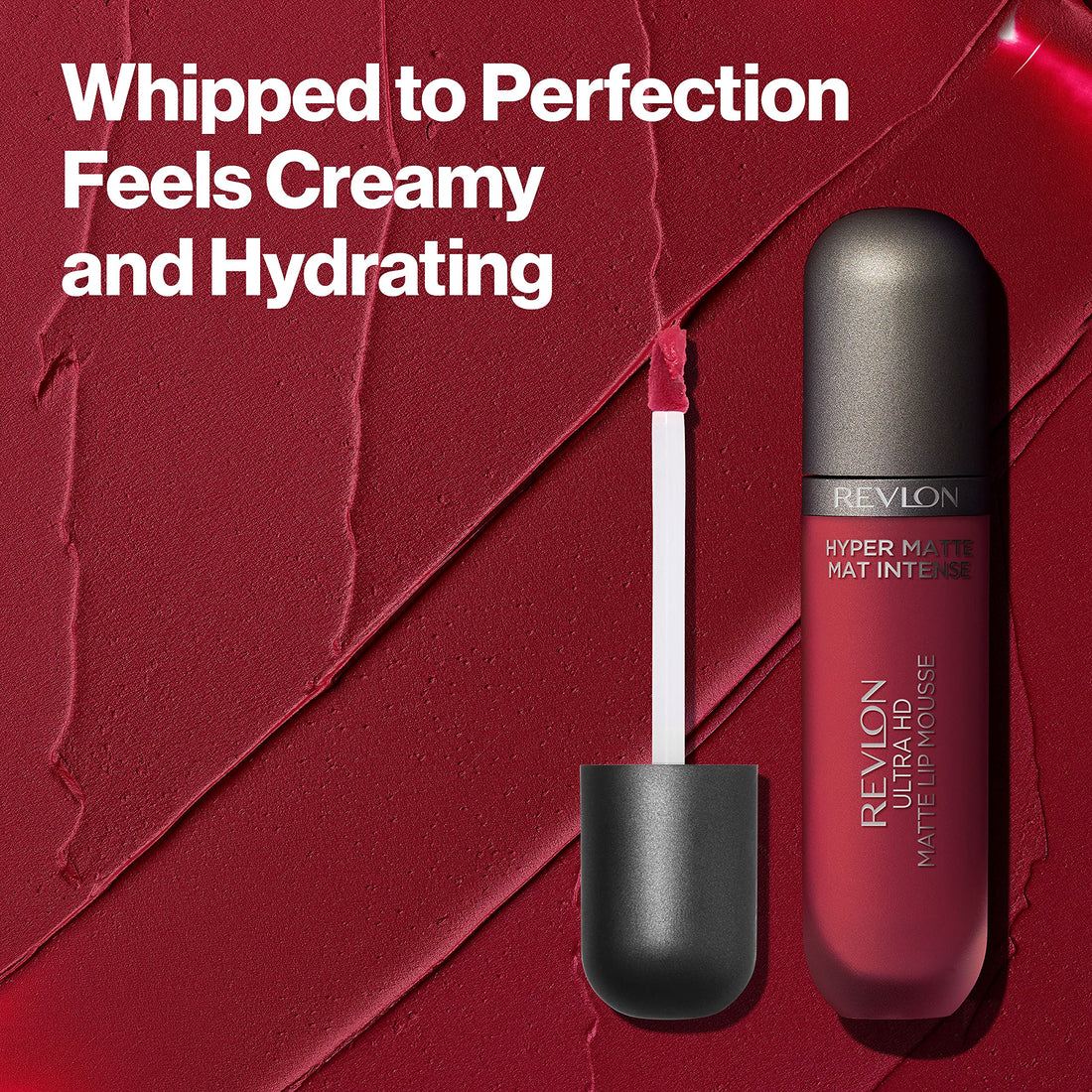 REVLON Ultra HD Lip Mousse Hyper Matte, Longwearing Creamy Liquid Lipstick in Nude / Brown, Desert Sand (840), 0.2 oz