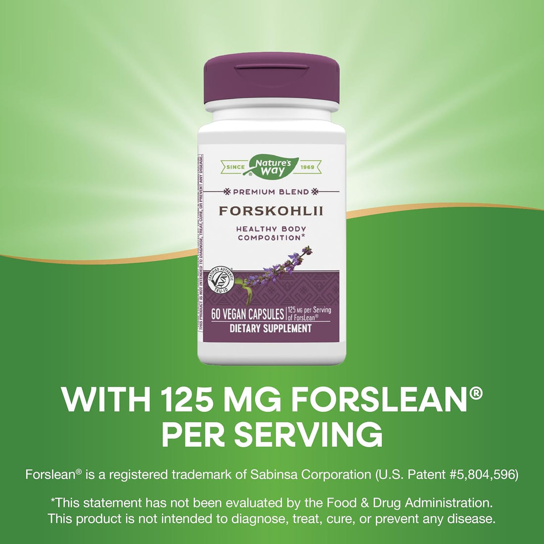 Nature's Way Nature's Way Forskohlii, 125 Mg Forslean Per Serving, 60 Vcaps, 60 Count (Pack of 12)