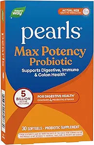 Nature's Way Max Potency Probiotic Pearls, Supports Digestive, Immune & Colon Health, 30 Softgels (Pack of 1)