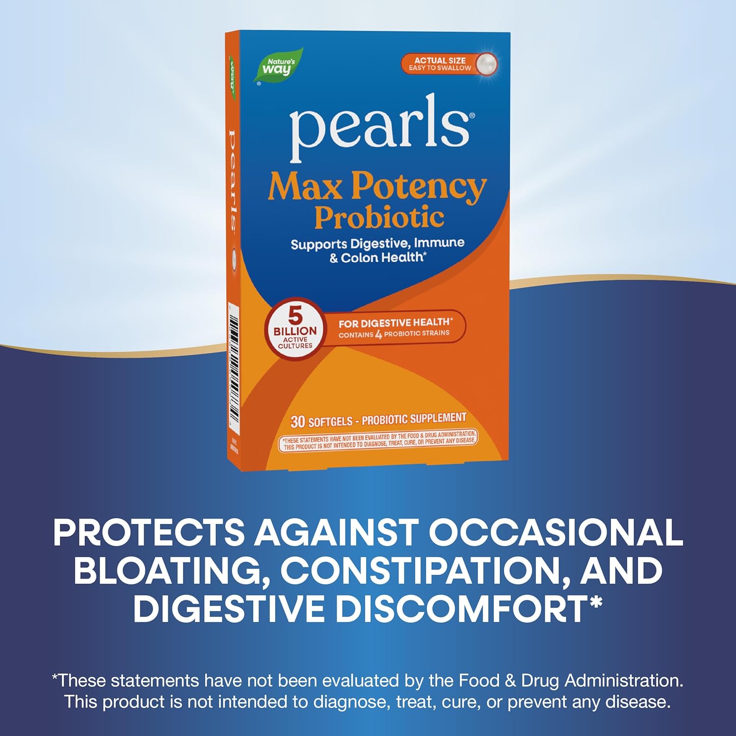 Nature's Way Max Potency Probiotic Pearls, Supports Digestive, Immune & Colon Health, 30 Softgels (Pack of 1)