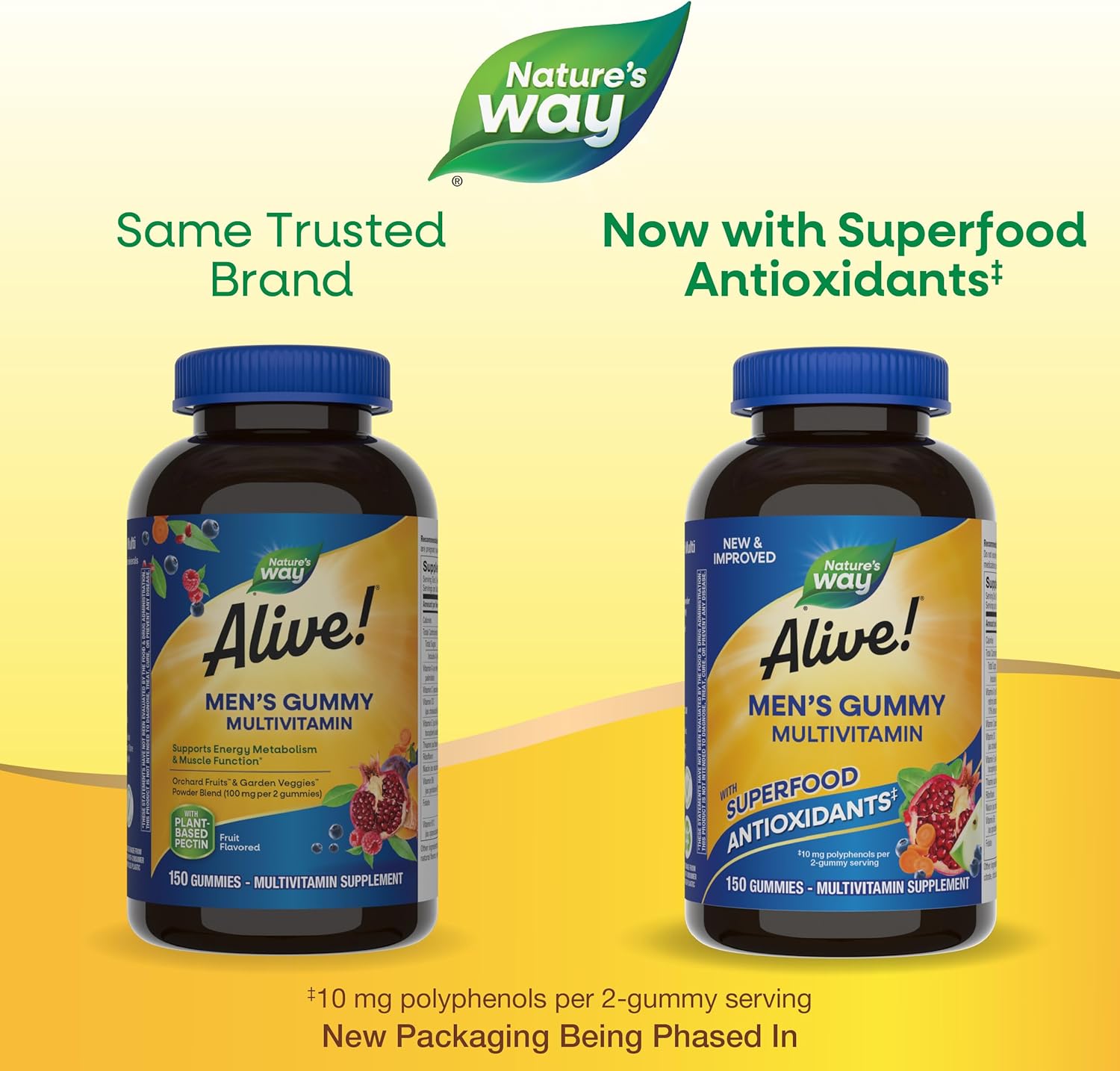 Nature's Way Alive! Men's Gummy Multivitamin, Fruit Flavored, Vegetarian Friendly, Gluten Free, 60 Gummies (Pack of 1)