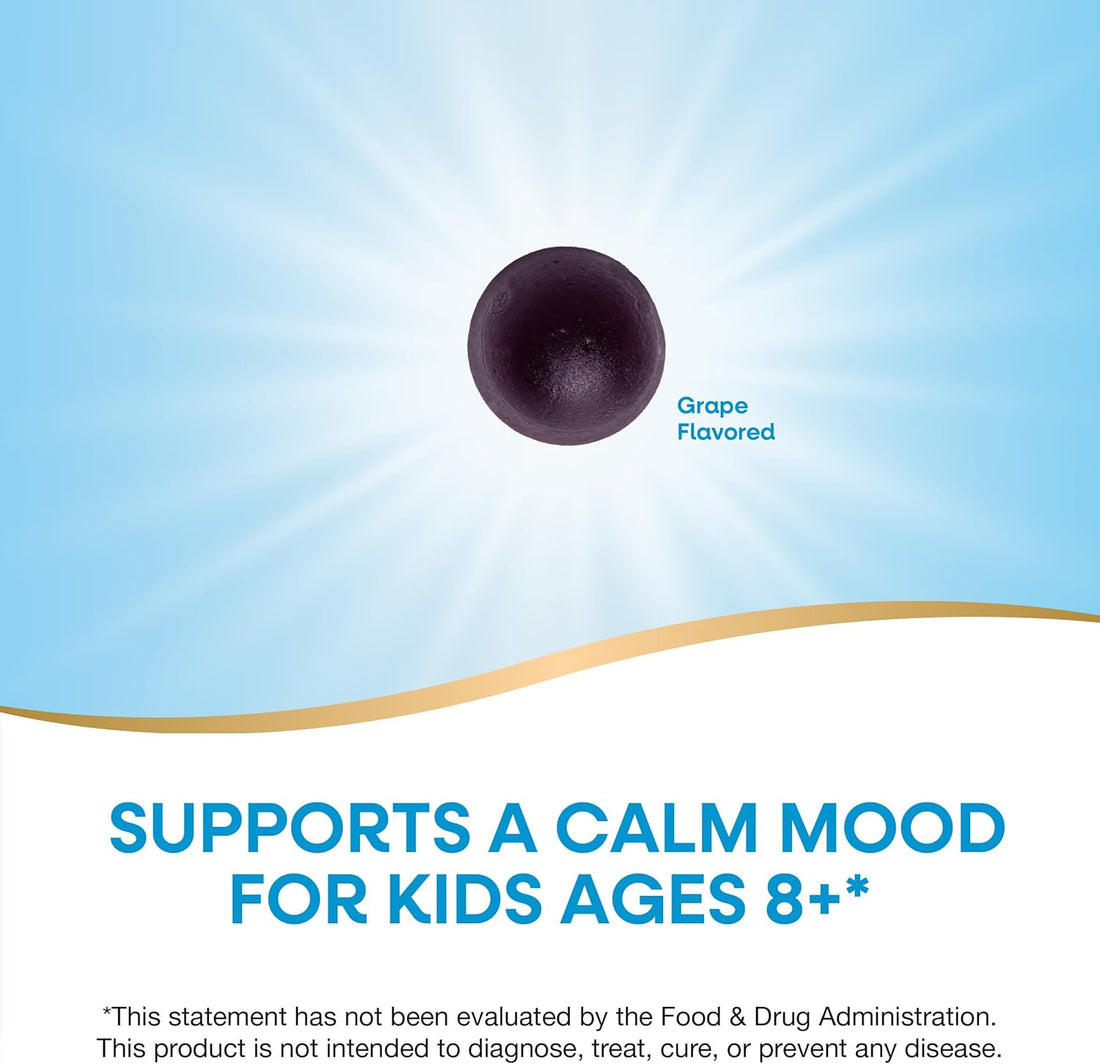 Nature's Way Kids Cool, Calm & Collected Gummies for Ages 8+, Grape Flavored, Vegetarian Friendly, Gluten Free, 40 Gummies (Pack of 1)