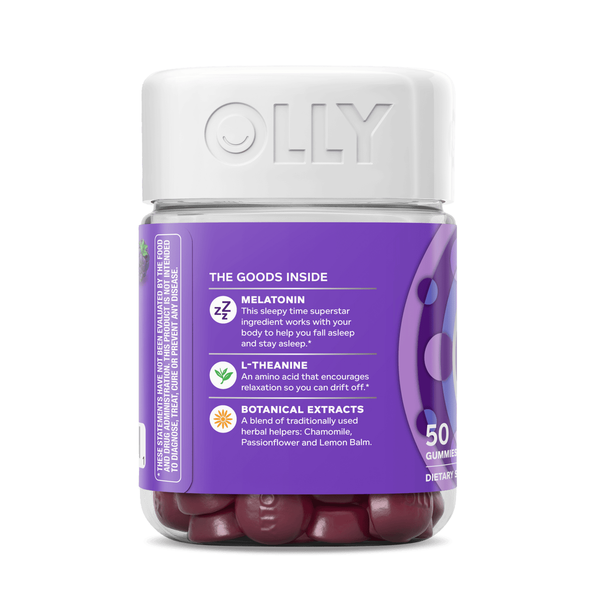 Olly BlackBerry Zen Flavored Sleep Gummy, Gluten Free, 50 Each (Pack of 3)